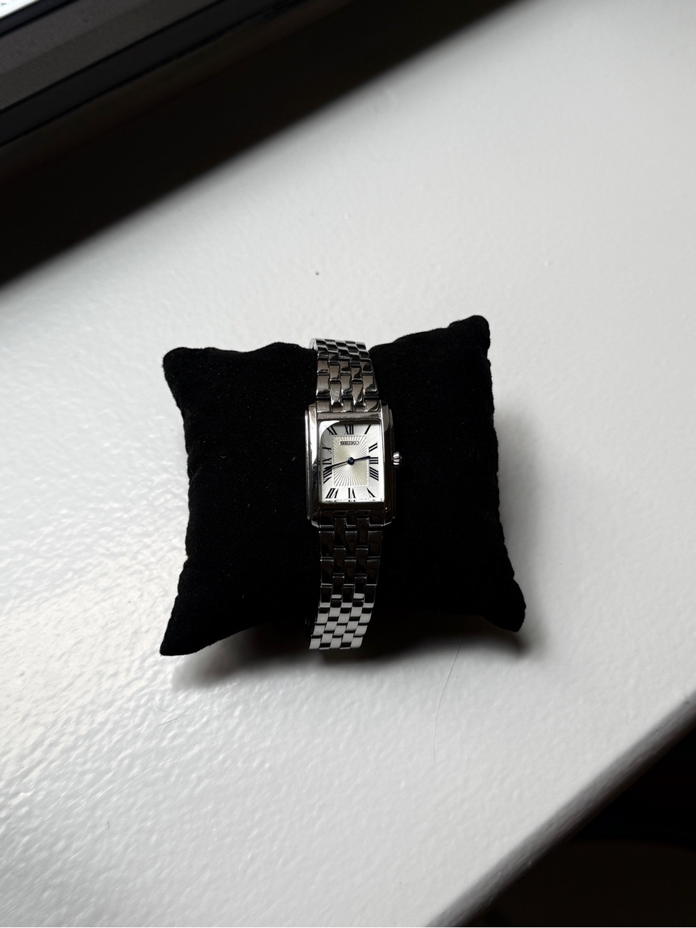 Seiko Stainless Steel Rectangular Women's Watch - Silver